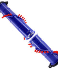Anti Winding Roller Brush for DC65 DC66 Robotic Vacuum Cleaner Replacement Bar Roll with Adjustable Rotation No Fuss Super Easy Splice Replacement Part to Fight Hair Tangles in blue with red bristles.