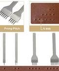 All In One Leather Punch Tool Set 11 Piece With Hollow Punches 1 To 6mm And Diamond Stitching Chisels 1 2 4 6 Prong DIY Leather