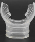 Transparent Silicone Regulator Mouthpiece Replacement Kit For Scuba Snorkel Gear 35mm Breathing Tube, close-up front view