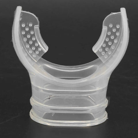 Transparent Silicone Regulator Mouthpiece Replacement Kit For Scuba Snorkel Gear 35mm Breathing Tube, close-up front view