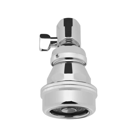 Act Omatic Pro Grade Volume Control Showerhead With Fingertip Control And Thumb Screw, Self Cleaning Spray Disc, 2.5 GPM, polished chrome.
