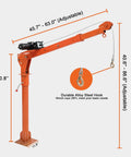 Heavy Duty Truck Bed Crane With 3500 Lbs 12V Winch One Person Setup 360 Degree Swivel Hitch Mounted Engine Hoist Lifts Up To 1100 Lbs