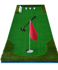 Indoor Golf Putt Practice Mat Set With Automatic Ball Returner Realistic 4cm Artificial Turf For Home Use Putter Pad Kit Includes Accessories 0.75 By 3m Great For Living Room Practice with putter and flag