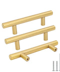 Brushed Gold Cabinet Handles 10 Pack 3 Inch Stainless Steel Drawer Pulls Durable Kitchen Cabinet Hardware With 76mm Hole Centers And 127mm Total Length For Dresser Wardrobe Bathroom And Bedroom Easy DIY Upgrade