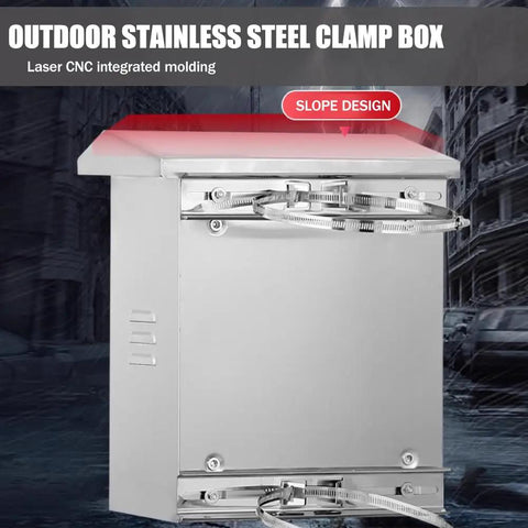 Stainless Steel IP67 Outdoor Electrical Enclosure With Mounting Kit Wall Mounted Control Box For Electrical Equipment Heavy Duty All Weather Resistant Junction Box 60x25x80 Cm Or 60x30x80 Cm 304 Grade, slope top