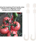Garden Plant Support Clip And Vine Pull Hook Trellis Fastener For Cherry Tomatoes And Vegetable Vines Keeps Fruit Stems Steady To Prevent Breakage In Wind And Heavy Fruit Weight Ideal DIY Garden Maintenance Gear, white plastic hook