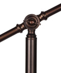 Close-up of adjustable arm in Tall Arc Floor Lamp With Sturdy Base In Rubbed Bronze LED Reading And Living Room Light.