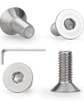Flat Head Socket Cap Screws Set M3 x 8mm 80 Pcs, DIN 7991, 304 Stainless Steel, Fully Threaded Countersunk Bolts With Bright Finish