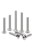 304 Stainless Steel Flat Hex Socket Head Furniture Rivet Bolts Set M3 To M8 For Woodworking, 20mm Length, various sizes shown