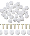 30 Piece Furniture Fasteners Kit With Plastic Hinge Dowels And Stainless Steel Screws For Cabinet Door Repair