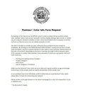 Pantone Color Info Form Request with text and logo from The Renovator's Supply Manufacturing.