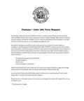 Document titled 'Pantone Color Info Form Request' from Renovators Supply Manufacturing.