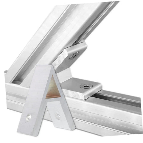 25 Piece Aluminum Profile Corner Brackets Connectors For 3030 Series T-Slot Extrusion Cnc Router And Robotics Hella Sturdy Fasteners For Quick Assembly And 45 Degree Internal Joints, close-up of an aluminum corner bracket.