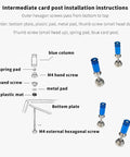 Diagram of intermediate card post installation with labeled parts for Helping Hands Soldering Stand With Four Gooseneck Arms And PCB Holder