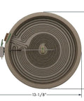 Radiant Heat Element Replacement For Range WB30T10155 with dimensions 13-1/8" by 11-3/4", multicolor finish, top view.