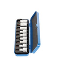 Heavy-Duty Half Inch Drive Screwdriver Bit Socket Set, 9-Piece With Torx T20 Through T60 in blue case, ITX19PM Style, Premium Alloy Bits.