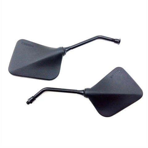 Black 10Mm Square Motorcycle Mirrors Universal Fit For Touring Bikes Sport Bikes Cafe Racers Electric Scooters Rear View Upgrade