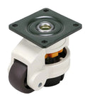 Built Like A Tank 4Pcs Heavy Duty Leveling Casters Featuring Retractable NBR Rubber Pads And Top Plate Swivel Wheels for workshop table swivel caster with black wheel.