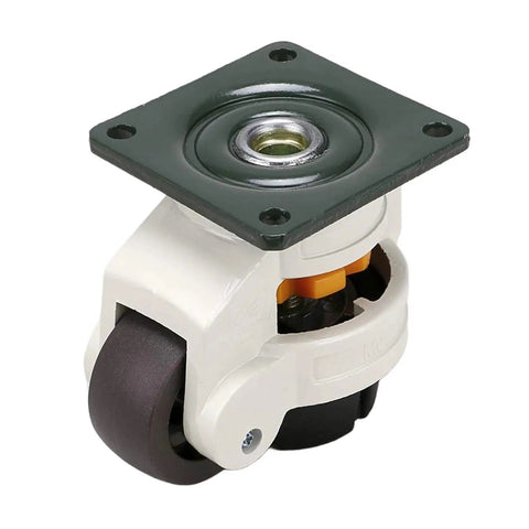 Built Like A Tank 4Pcs Heavy Duty Leveling Casters Featuring Retractable NBR Rubber Pads And Top Plate Swivel Wheels for workshop table swivel caster with black wheel.