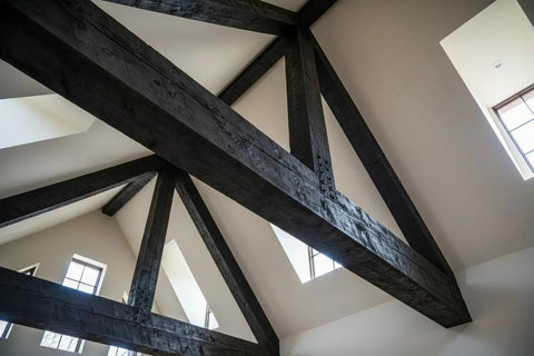 Real Deal Charcoal Reactive Water Based Interior Wood Stain Offering Smoky Weathered Undertones A Totally Voc Free Mix For Modern Rustic Industrial Builds Give Your Next Project Some Serious Kick Bulk Size Ready used on exposed black wooden beams.