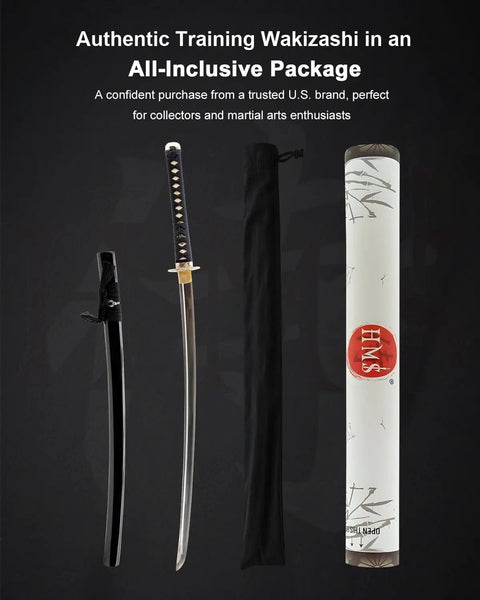 Unsharpened Stainless Steel Wakizashi Iaito For Iaido Practice And Display With Bo Hi Fuller Groove 21 Inch Blade