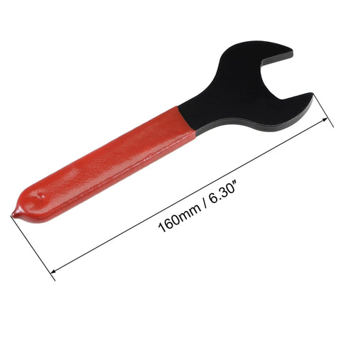 Collet Chuck Wrench Spanner For ER16A Lathe Clamping Nut With Red Non Slip Handle, carbon steel tool, 160mm length, side view