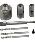 Heavy Duty Hole Saw Cutter Wall Drill Bit Set 30-60mm For Concrete Brick And Masonry With Long Connecting Rod Perfect For Home Renovation Projects That Need Serious Punching Power, hole saws and drill bits