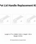 Heavy Duty Stainless Steel Replacement Pot Lid Handle With Realistic Wood Grain Finish And Secure Gasket Kit For Glass Lids That Keeps It Tight While You Cook, 6.77 in