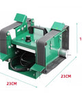 Compact 1850W Bench Grinder Belt Sander With Adjustable Speed Up To 12000 RpM For Knife Making And Metal Or Wood Working, green dual belt sander, 23cm x 15cm.