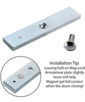 Armature plate and bolt for 400 Lb Electromagnetic Lock For Access Control Systems With 12V DC Power LED Status Indicator Fail Safe Door Lock