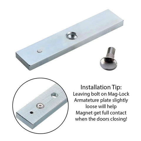 Armature plate and bolt for 400 Lb Electromagnetic Lock For Access Control Systems With 12V DC Power LED Status Indicator Fail Safe Door Lock