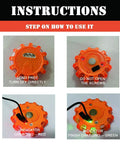 USB Rechargeable LED Road Flares Emergency Lights Kit With Magnetic Base Three Beacon Discs Instructions and Charging Indicators