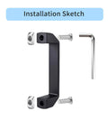 Installation sketch of Heavy Duty Aluminum Alloy Handle Kit Includes M6 M8 Screws And Hex Keys 3030 4040 T Slot CNC