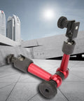 Adjustable Universal Magnetic Base For Digital Dial Test Indicator Holder Stand in red alloy, on industrial background