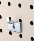 Pegboard Notch Hook 25 Pack Must Have Picture Hanger For Slatwall And Peg Wall Chrome Zinc Finish 1 1/8 Inch Long By 1 1/4 Inch High