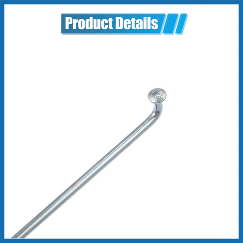 Close-up of 14G J Bend spoke from 12 Pack 14G J Bend Bicycle Spokes Kit With Galvanized Steel 296mm 11.65 Inch Length And Brass Nipples