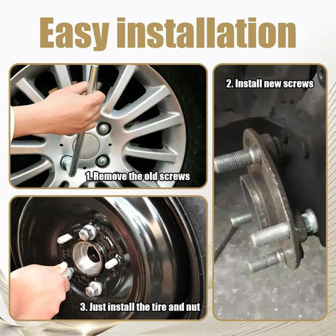 Installation steps for 5 Pack Steel Wheel Studs And Lug Bolts, 49mm Long M12x1.5 Replacement For Chevy, Lexus, Toyota, Scion, Pontiac