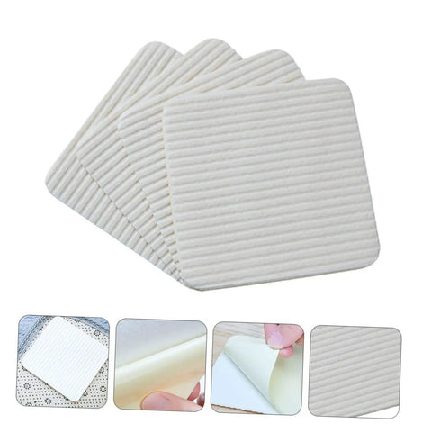 No Slip Carpet Stickers For Area Rugs Reusable Non Woven Rug Fixing Pads With Anti Skid Adhesive Grippers visible in various angles.