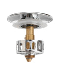 Full Copper Bathtub Drain Plug Replacement with Flat Seal, round chrome drain cover with slotted design and brass stem.