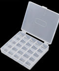 Open view of YEQIN clear plastic bobbin box with 25 slots for storing bobbins