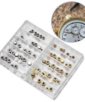 Pro Grade Watch Repair Kit With Stainless Steel Crowns And Gold Flat Head Crowns, Spare Parts Set For Crown Replacement, Watch Tools