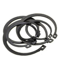 Zero Hassle Install 65Mn Steel Circlips For Shafts External Snap Rings set of black retaining rings for mechanical use.