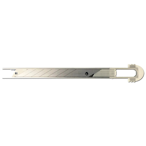 Top view of ABS Grip 30-Degree Multi-Blade Cartridge Knife With Five Blade Cartridges, showing sleek design and metal blade details.