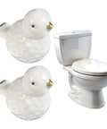 Duck Design Ceramic Toilet Bolt Covers 2 Pack Universal Fit Screw Caps To Totally Hide Rusty Flange Bolts Quick Snap Installs.