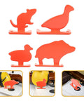 Four Piece Gun Target Set With Animal Silhouette Targets Stainless Steel Neon Orange Powder Coat Ultra Portable
