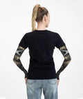 Chill Out Ice Silk Sun Sleeves Ultra Lightweight Cooling Arm Shades For Road Cycling Fishing Fresh All Over Print Design on a model's arms from behind.