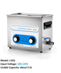 Huge 6.5L Ultrasonic Cleaner Tank With Heat For Deep Carburetor And Engine Part Scrubbing, stainless steel, 5.5L capacity.