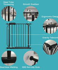 Diagram of Extra Wide Baby Gate Pressure Mounted With Extensions For Indoor Use showcasing design features and materials.