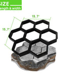 Reusable Honeycomb Concrete Mold Set For Walkways And Stepping Stones DIY Paver Path Maker in black polypropylene material