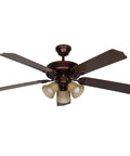 Bronze 52 Inch Ceiling Fan With LED Lights, Dual Mount For Flush Or Downrod Install, Five Coordinated Blades, 12 Degree Pitch Delivers A Dope Breeze